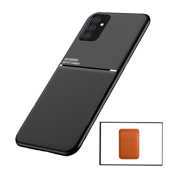 Kit Capa Magnetic Lux + Magnetic Wallet Castanho para Samsung Galaxy M52 5G