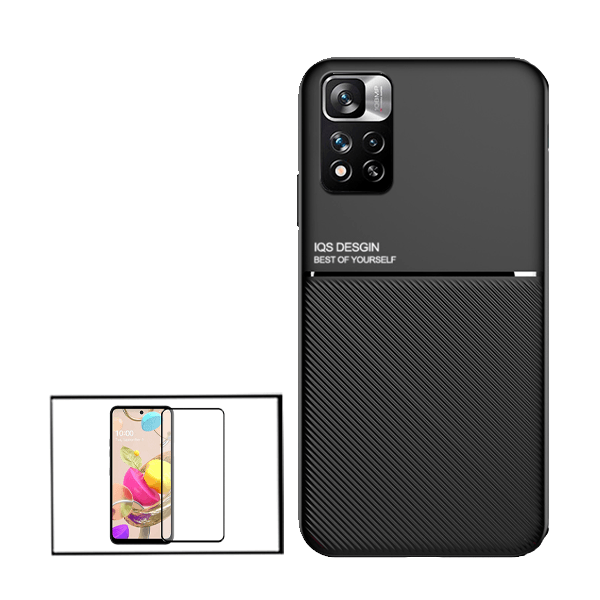 Kit Capa Magnetic Lux + Película Vidro Premium Full Cover Curved para Xiaomi Poco X4 Pro 5G