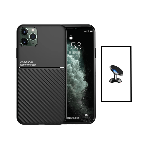 Kit Capa Magnetic Lux + Suporte Magnético de Carro para Apple iPhone 14 Pro Max - Preto