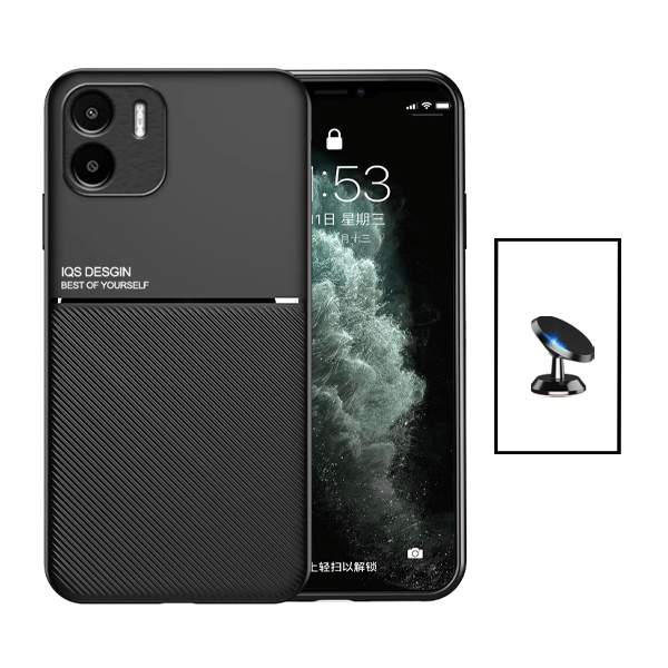 Kit Capa Magnetic Lux + Suporte Magnético de Carro para Xiaomi Redmi A2 - Preto