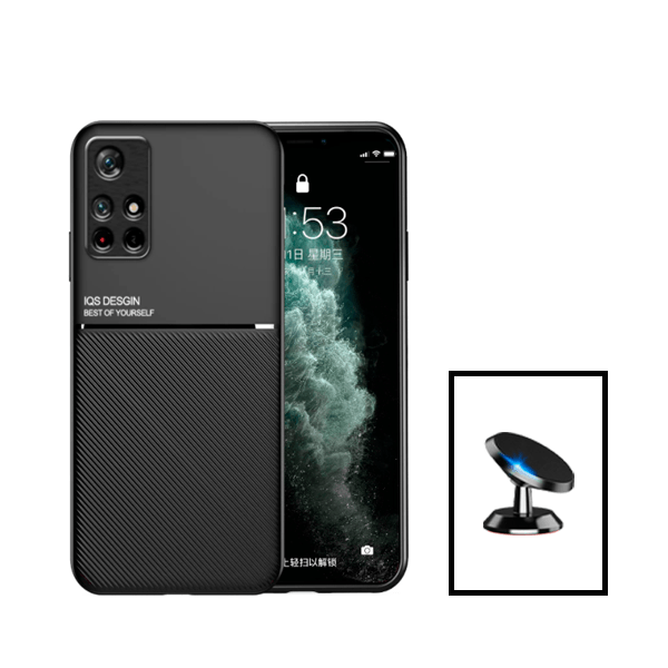 Kit Capa Magnetic Lux + Suporte Magnético de Carro para Xiaomi Redmi Note 11S - Preto
