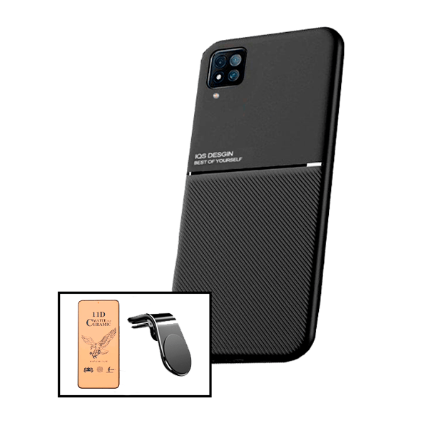 Kit Capa Magnetic Lux + Película CeramicGlass + Suporte Magnético L Safe Driving para Samsung Galaxy F22