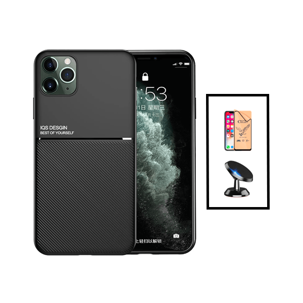 Kit Capa Magnetic Lux + Película CeramicGlass + Suporte Magnético de Carro para Apple iPhone 14 - Preto
