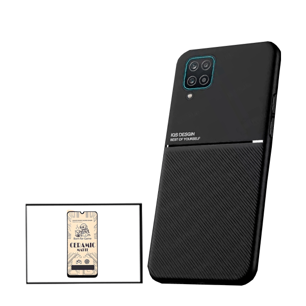 Kit Capa Magnetic Lux + Película CeramicGlass Curved para Samsung Galaxy A12