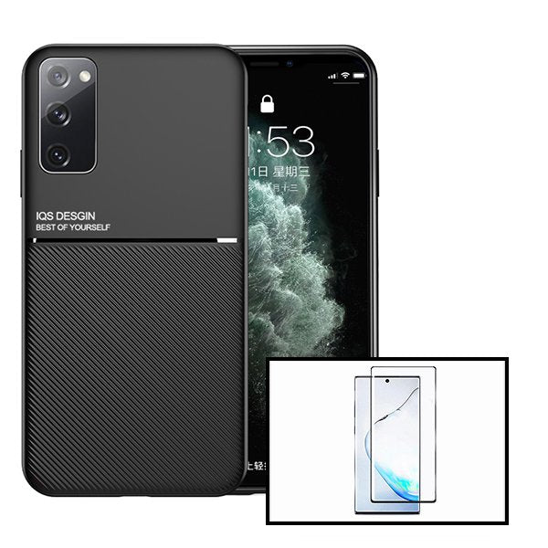 Kit Capa Magnetic Lux + 5D Full Cover para Samsung Galaxy S20 FE 2022 - Preto
