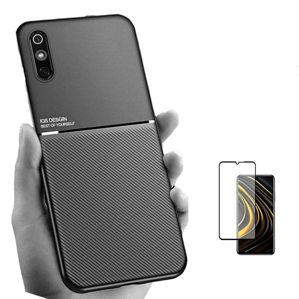 Kit Capa Magnetic Lux + 5D Full Cover para Xiaomi Redmi 9A Sport