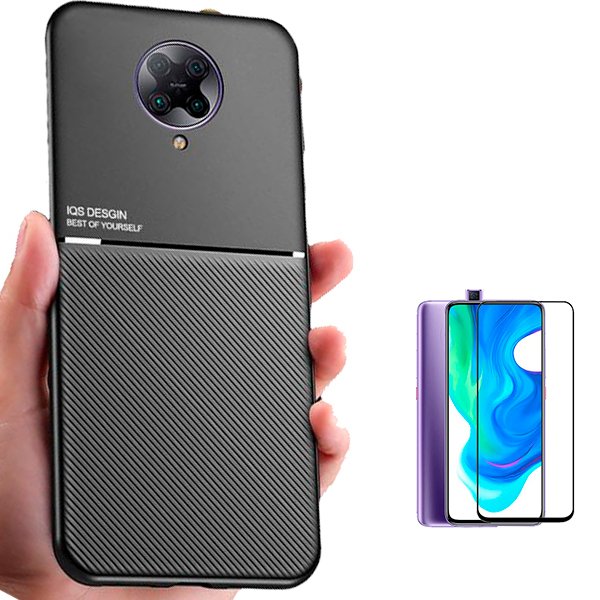 Kit Película Hydrogel Full Cover Frente + Capa 3X1 Military Defender + Suporte Magnético de Carro para Xiaomi 13T - Preto