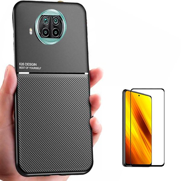Kit Película Hydrogel Full Cover Frente + Capa 3X1 Military Defender + Suporte Magnético de Carro para Samsung Galaxy A25 - Preto