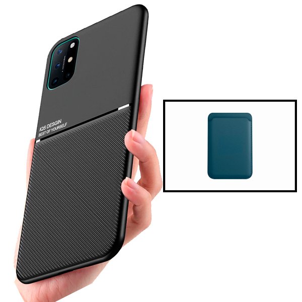 Kit Capa Magnetic Lux + Magnetic Wallet Azul para OnePlus 8T