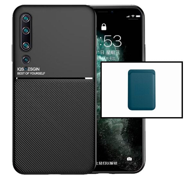 Kit Capa Magnetic Lux + Magnetic Wallet Azul para Xiaomi Mi 10 Pro 5G