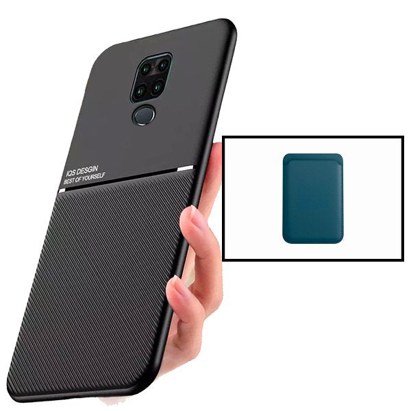 Kit Capa Magnetic Lux + Magnetic Wallet Azul para Xiaomi Redmi 10X 4G