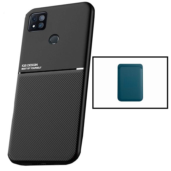 Kit Capa Magnetic Lux + Magnetic Wallet Azul para Xiaomi Redmi 9 Activ