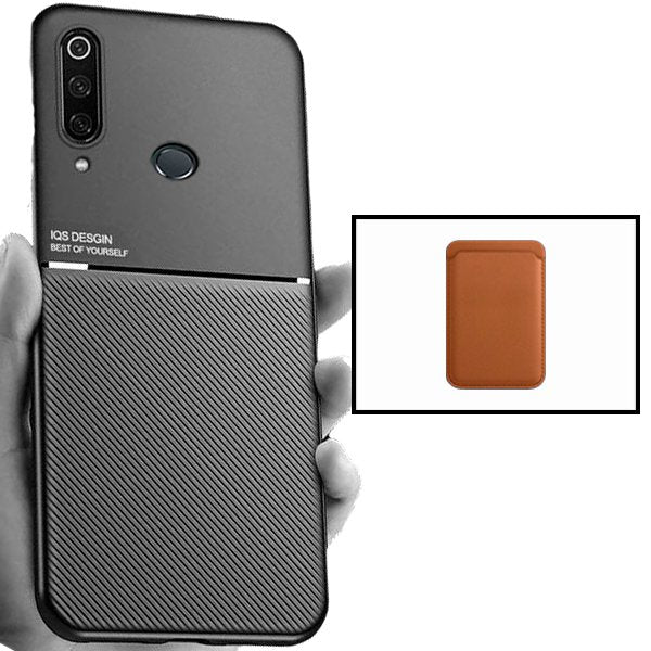 Kit Capa Magnetic Lux + Magnetic Wallet Castanho para Huawei P30 Lite