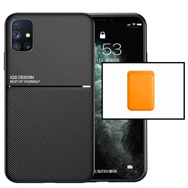 Kit Capa Magnetic Lux + Magnetic Wallet Laranja para Samsung Galaxy A71 5G