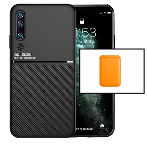 Kit Capa Magnetic Lux + Magnetic Wallet Laranja para Xiaomi Mi Note 10
