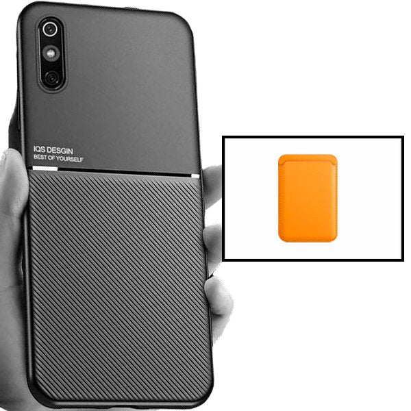 Kit Capa Magnetic Lux + Magnetic Wallet Laranja para Xiaomi Redmi 9A Sport
