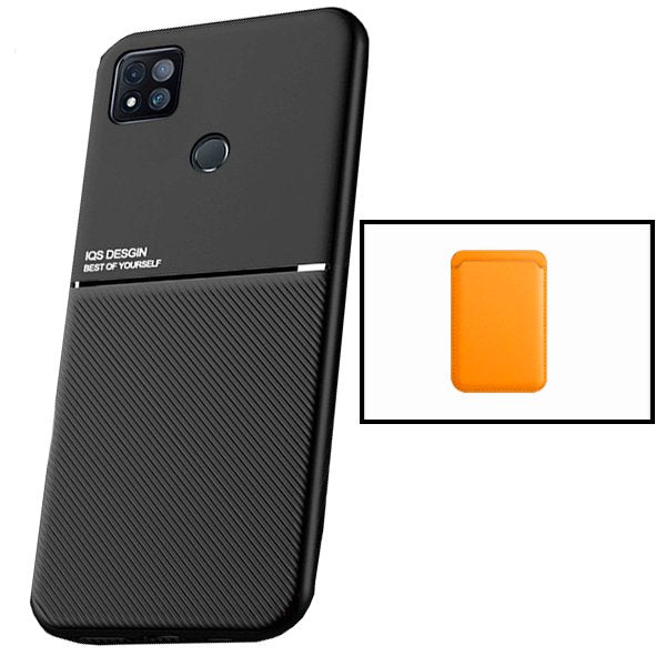 Kit Capa Magnetic Lux + Magnetic Wallet Laranja para Xiaomi Redmi 9 Activ