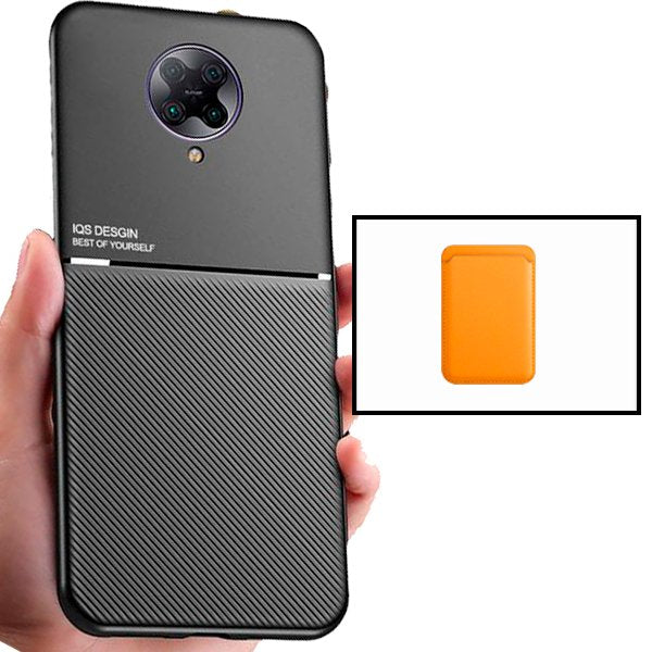 Kit Capa Magnetic Lux + Magnetic Wallet Laranja para Xiaomi Redmi K30 Pro