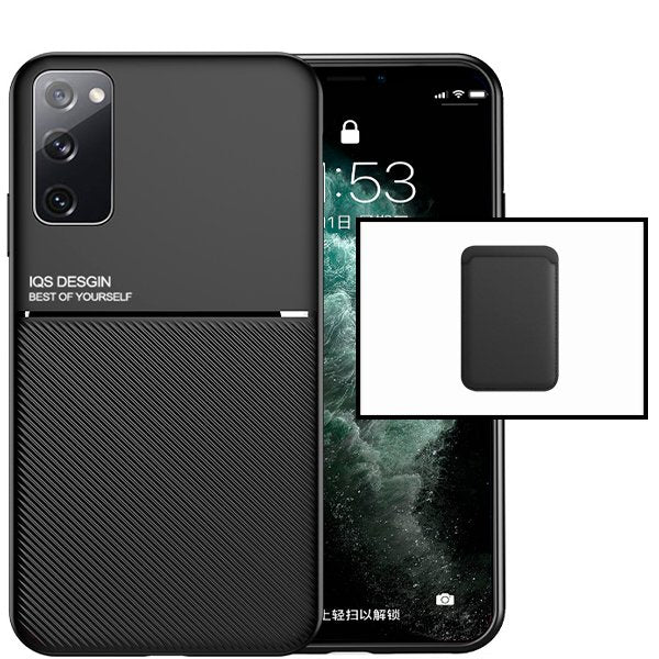 Kit Capa Magnetic Lux + Magnetic Wallet Preto para Samsung Galaxy Note 20