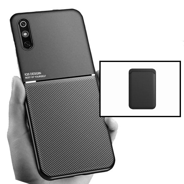 Kit Capa Magnetic Lux + Magnetic Wallet Preto para Xiaomi Redmi 9i