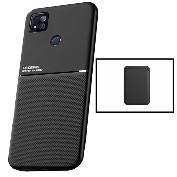 Kit Capa Magnetic Lux + Magnetic Wallet Preto para Xiaomi Redmi 9 Activ
