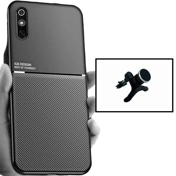 Kit Capa Magnetic Lux + Suporte Magnético de Carro Reforçado para Xiaomi Redmi 9A Sport