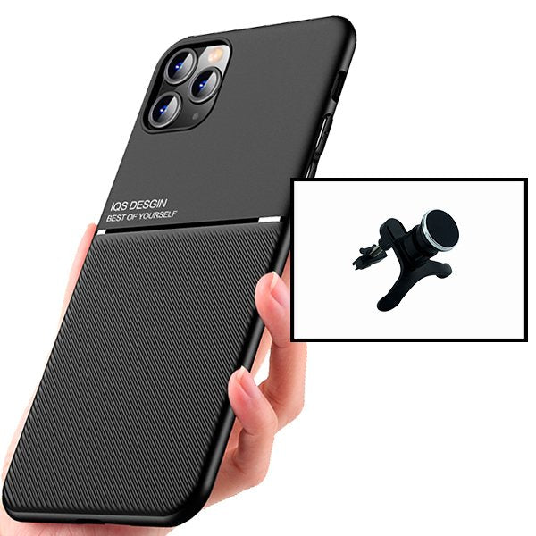 Kit Capa Magnetic Lux + Suporte Magnético de Carro Reforçado para Apple iPhone 12 Pro Max