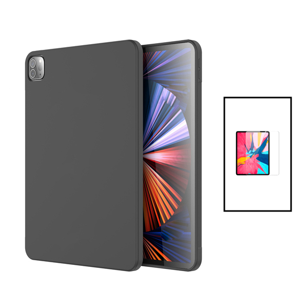 Kit Capa Silicone Líquido + Vidro Premium Full Cover para Apple iPad Pro 11 (2022) - Preto