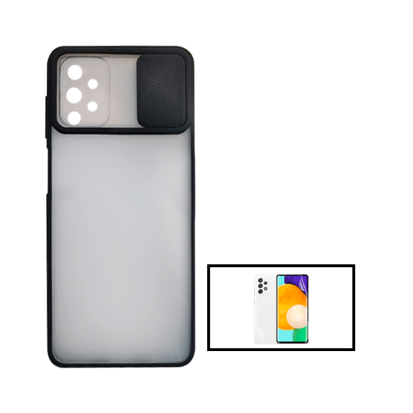 Kit Capa Slide Window Anti Choque Frosted + Película Hydrogel Full Cover para Samsung Galaxy A52 5G - Preto