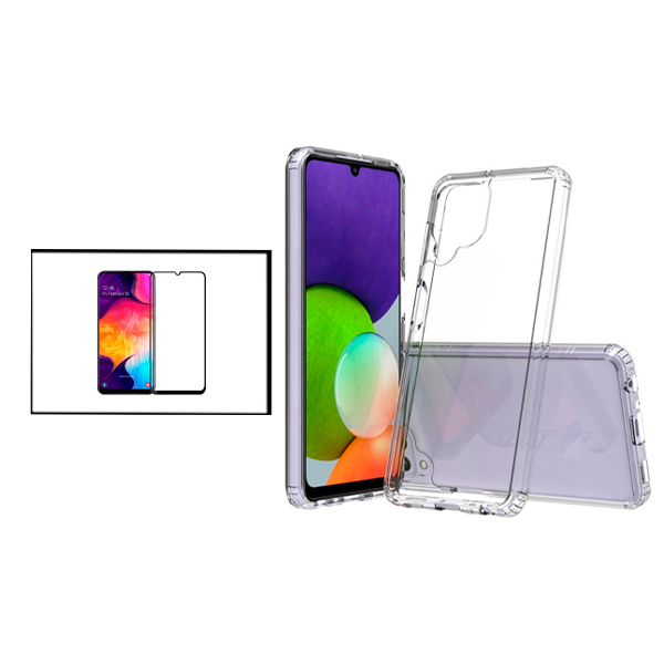 Kit Capa SuperProtect Anti-Shock + Vidro Premium Full Cover para Samsung Galaxy A22