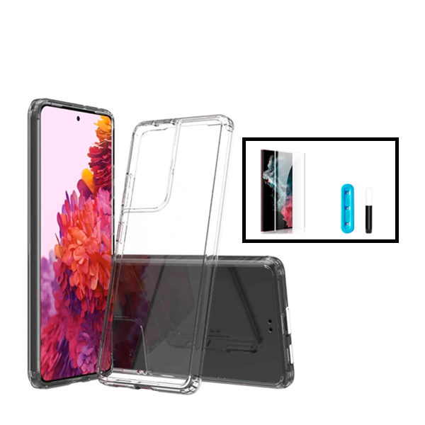 Kit Capa SuperProtect Anti-Shock + Película CeramicGlass para Samsung Galaxy S22 Ultra 5G - Transparente