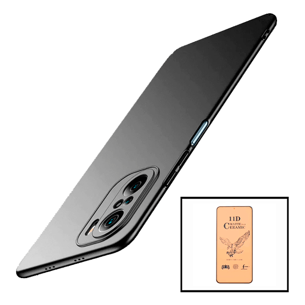 Kit Película CeramicGlass + Capa SlimShield para Xiaomi Redmi Note 10 Pro Preto