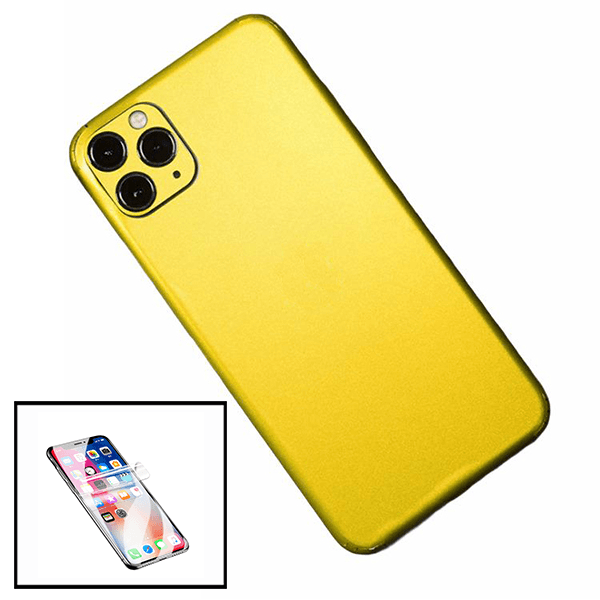 Kit Película Traseira Full-Edged SurfaceStickers + Película Hydrogel Full Cover Frente para Apple iPhone 7 / 8 / SE 2020 / SE 2022 - Ouro