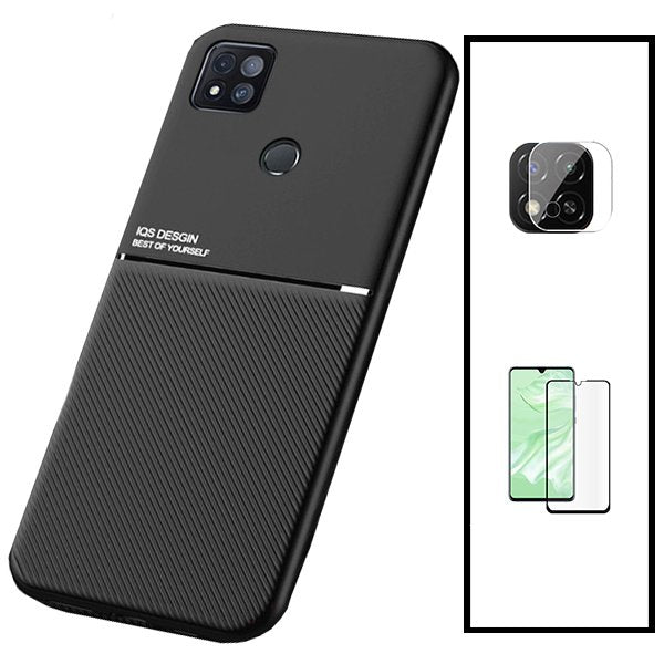 Kit Capa Magnetic Lux + 5D Full Cover + Película de Câmara Traseira para Xiaomi Redmi 9 Activ