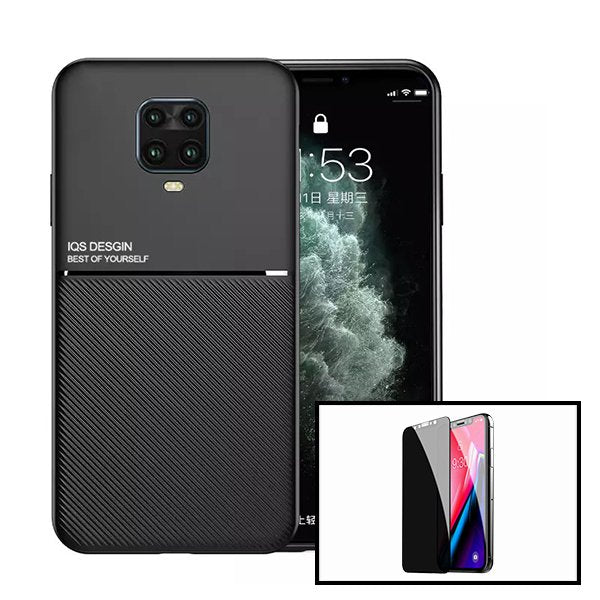Kit Capa Magnetic Lux + Anti-Spy 5D Full Cover para Xiaomi Redmi Note 10 Lite