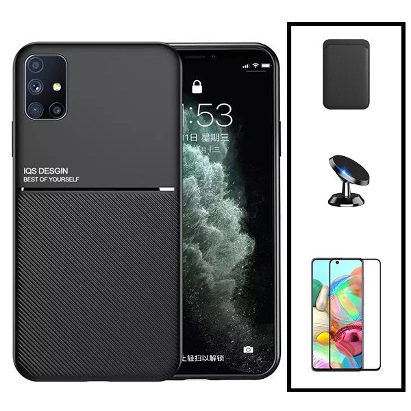 Kit Capa Magnetic Lux + Magnetic Wallet Preto + 5D Full Cover + Suporte Magnético de Carro para Huawei P40 Pro+