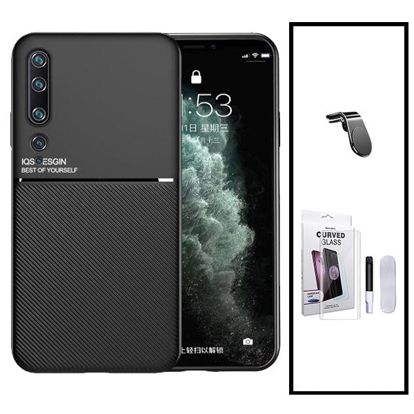 Kit Capa Magnetic Lux + Película de Vidro Nano Curved UV + Suporte Magnético L Safe Driving para Xiaomi Mi 10 Pro 5G
