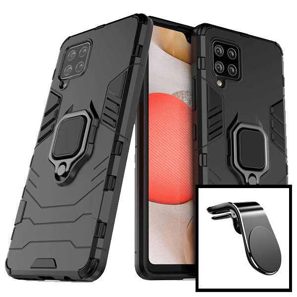 Kit Suporte Magnético L Safe Driving Carro + Capa 3X1 Military Defender para Samsung Galaxy M42 5G