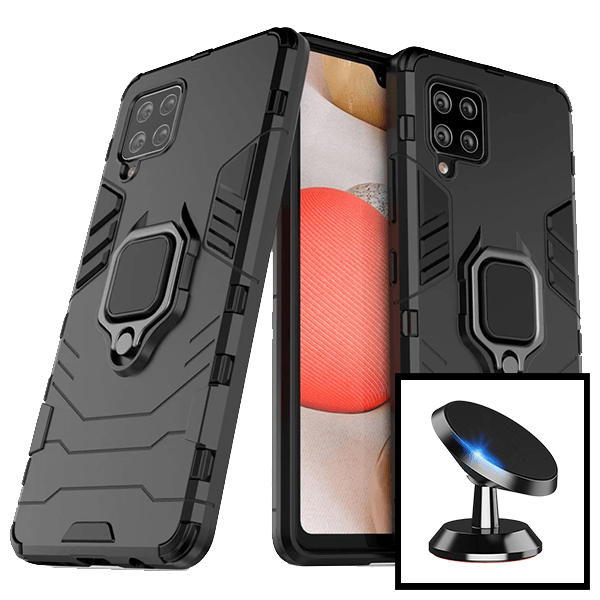 Kit Suporte Magnético de Carro + Capa 3X1 Military Defender para Samsung Galaxy M42 5G
