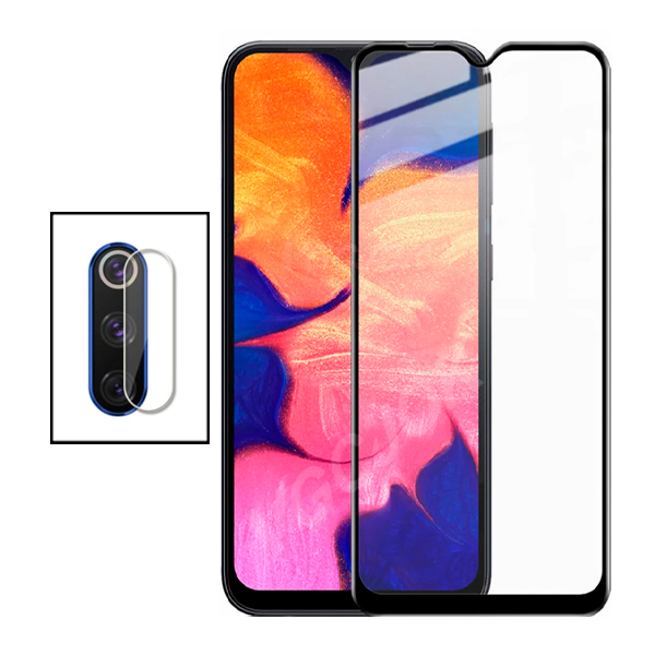 Kit Película de Camara Traseira + Vidro Premium Full Cover para Samsung Galaxy A50s