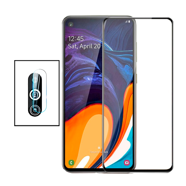 Kit Película de Camara Traseira + Vidro Premium Full Cover para Samsung Galaxy A60