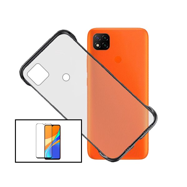 Kit Vidro Premium Full Cover + Capa Invisible Bumper para Xiaomi Poco C31