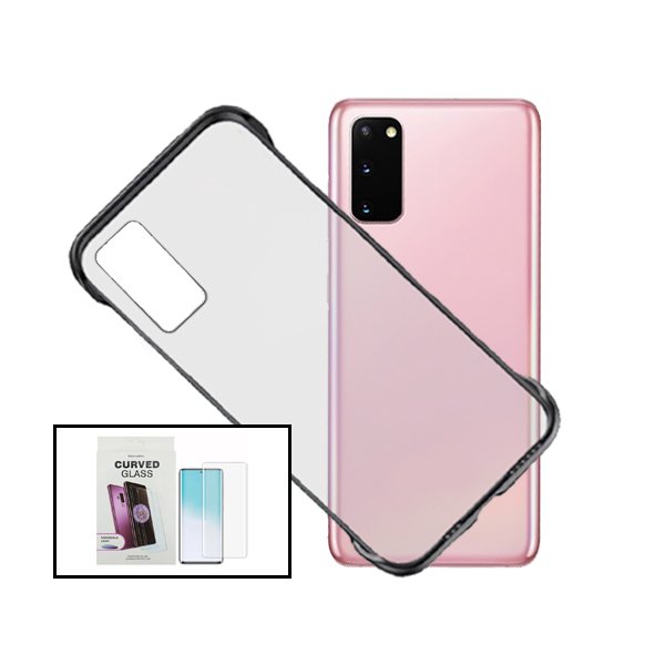 Kit Película de Vidro Nano Curved UV + Capa Invisible Bumper para Samsung Galaxy S20