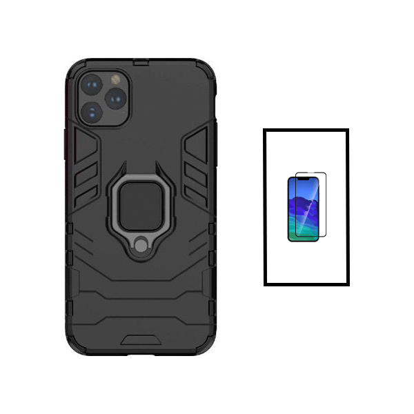 Kit Vidro Premium Full Cover + Capa 3X1 Military Defender para Apple iPhone 14 Pro - Preto