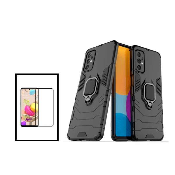 Kit Vidro Premium Full Cover + Capa 3X1 Military Defender para Samsung Galaxy A73 - Preto