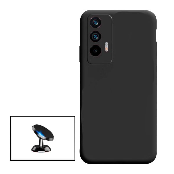 Kit Suporte Magnético de Carro + Capa Silicone Líquido para Realme GT Neo Flash