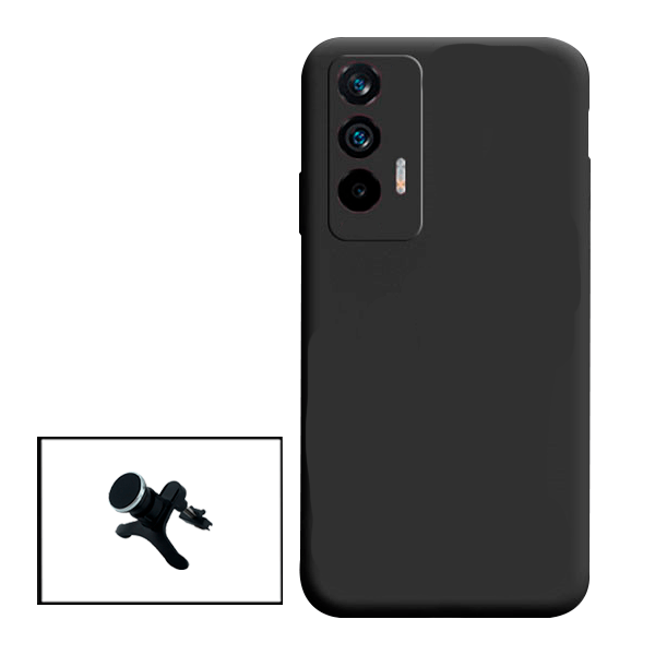 Kit Suporte Magnético Reforçado de Carro + Capa Silicone Líquido para Realme X7 Max 5G