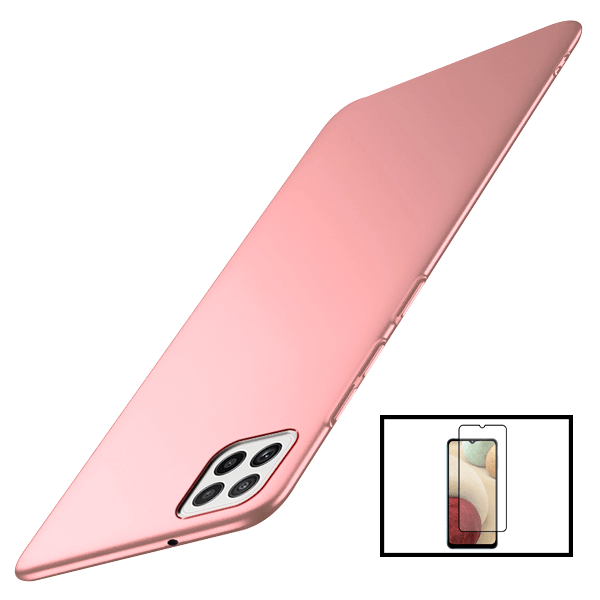 Kit Vidro Premium Full Cover + Capa SlimShield para Samsung Galaxy A22 5G - Rosa