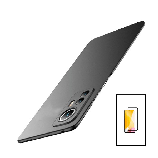 Kit Vidro Premium Full Cover + Capa SlimShield para Xiaomi 12 Lite - Preto