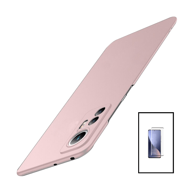 Kit Vidro Premium Full Cover + Capa SlimShield para Xiaomi 12 Lite - Rosa